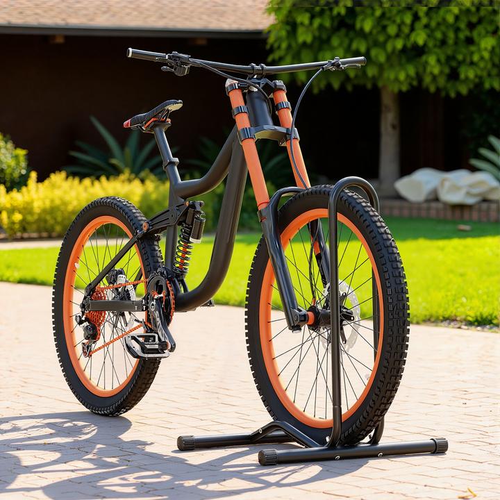 Actual product image Toboli Mobile Bicycle Stand 1 Bike 60mm Tyre Width Floor Bike Rack for Repair, Assembly, etc.