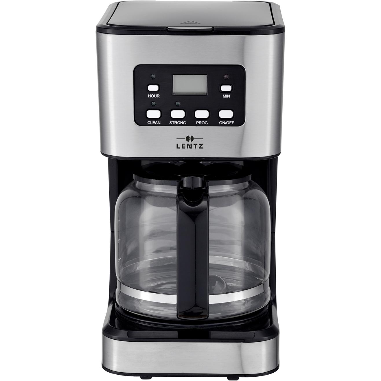 Lentz Kaffeemaschine Edelstahlfront, Filterkaffeemaschine, Silber