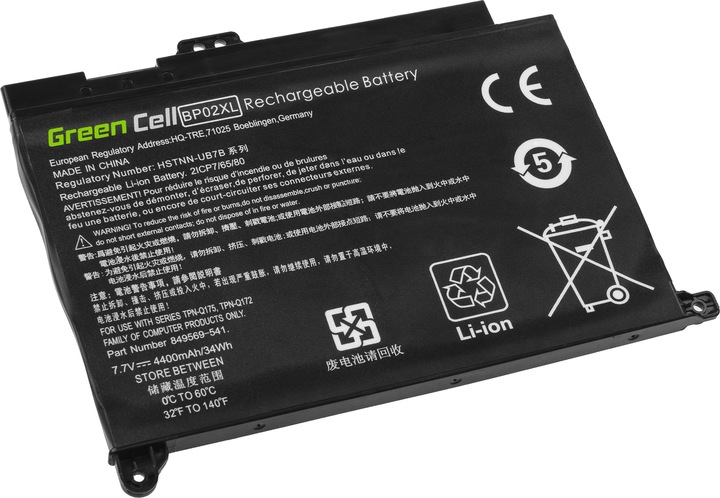 Produktbild GreenCell Battery BP02XL for HP Pavilion 15-AU 15-AU051NW 15-AU071NW 15-AU102NW 15-AU107N (2 Zellen, 4500 mAh)