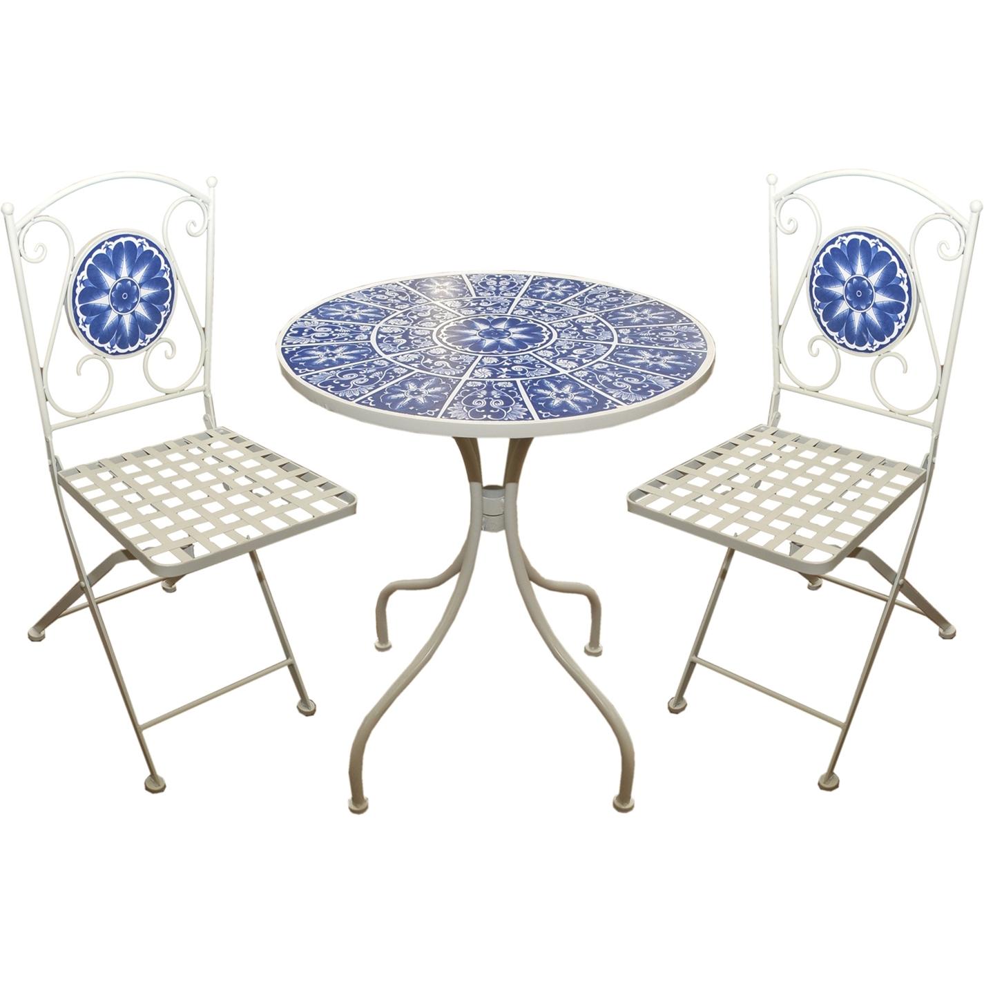 HTI-Living, Gartentisch + Balkontisch, Metalltisch mit Stühlen (60 cm)