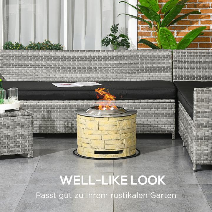 Produktbild Outsunny Feuerschale mit Bodenschutzmatte und Belüftungsöffnung am Boden (52 cm)