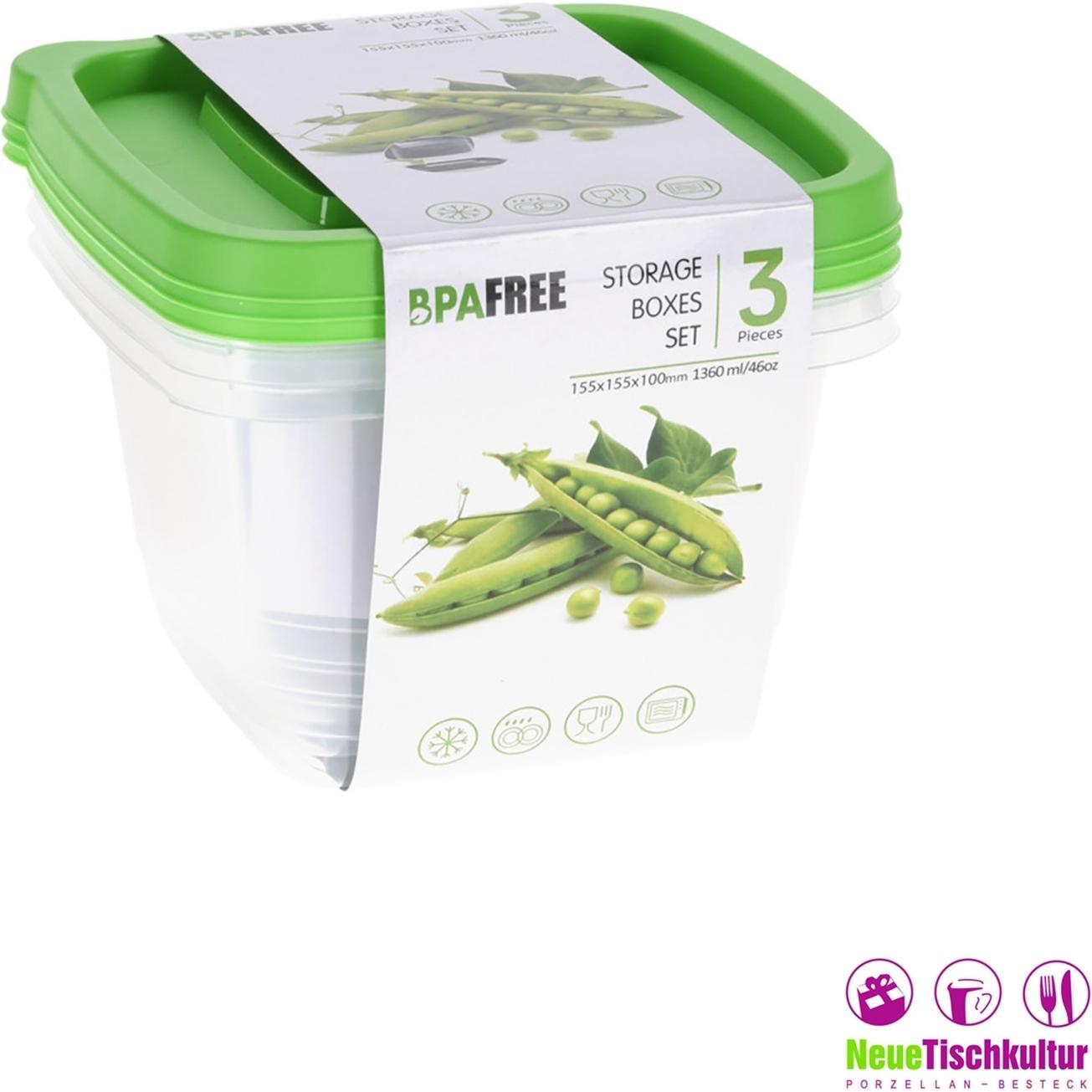Thumbnail - neuetischkultur Vorratsdosen-Set, 3-teilig, Vorratsbehälter, Grün
