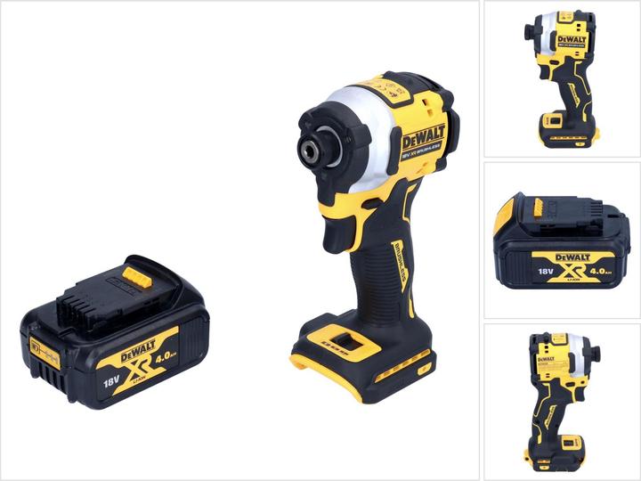 Produktbild DeWalt DCF 850 N Akku Schlagschrauber 18 V 205 Nm 1/4" Brushless + 1x Akku 4,0 Ah - ohne LadegerÃ¤t (Akkubetrieb)