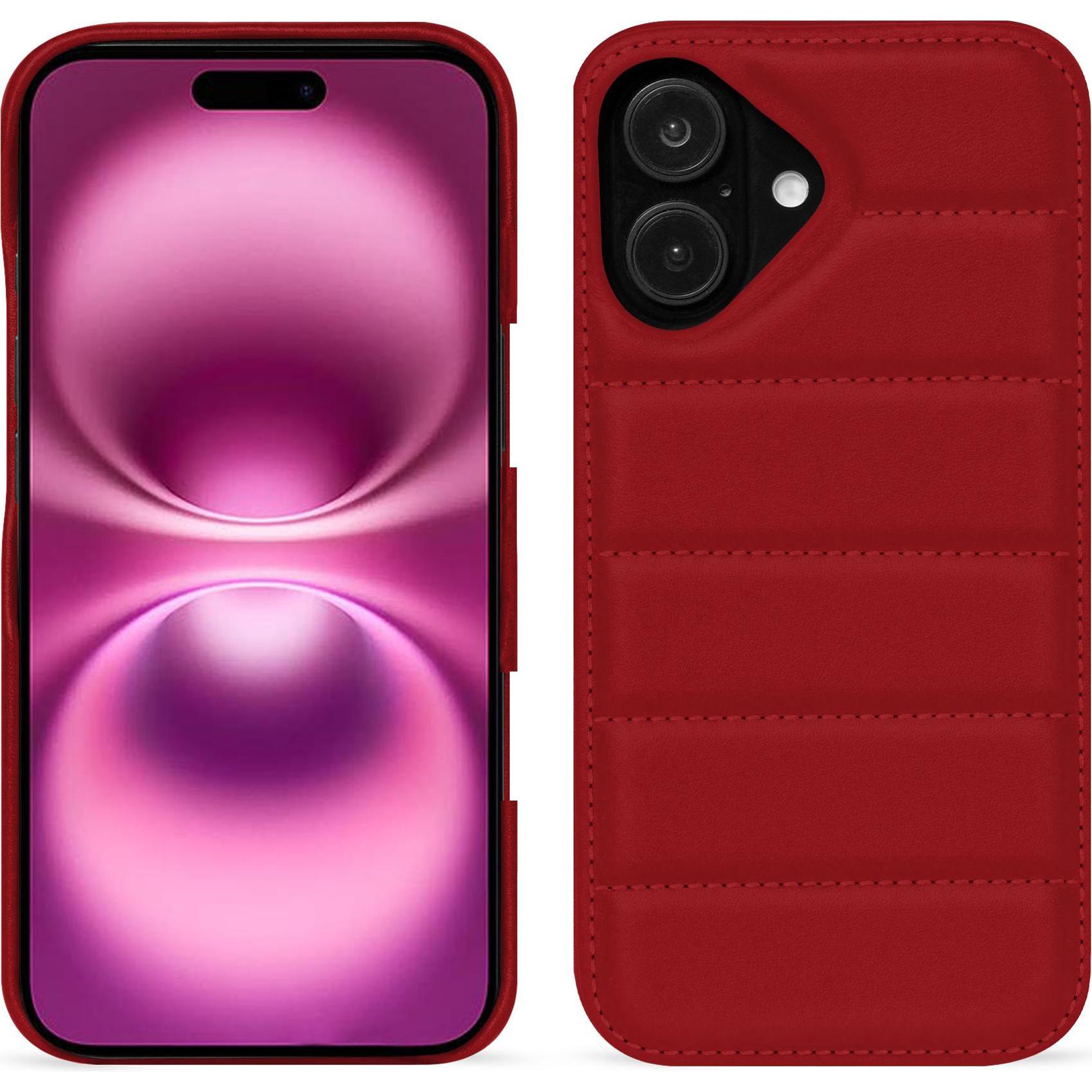 Noreve Lederschutzhülle (Apple iPhone 16 Plus), Smartphone Hülle, Rot