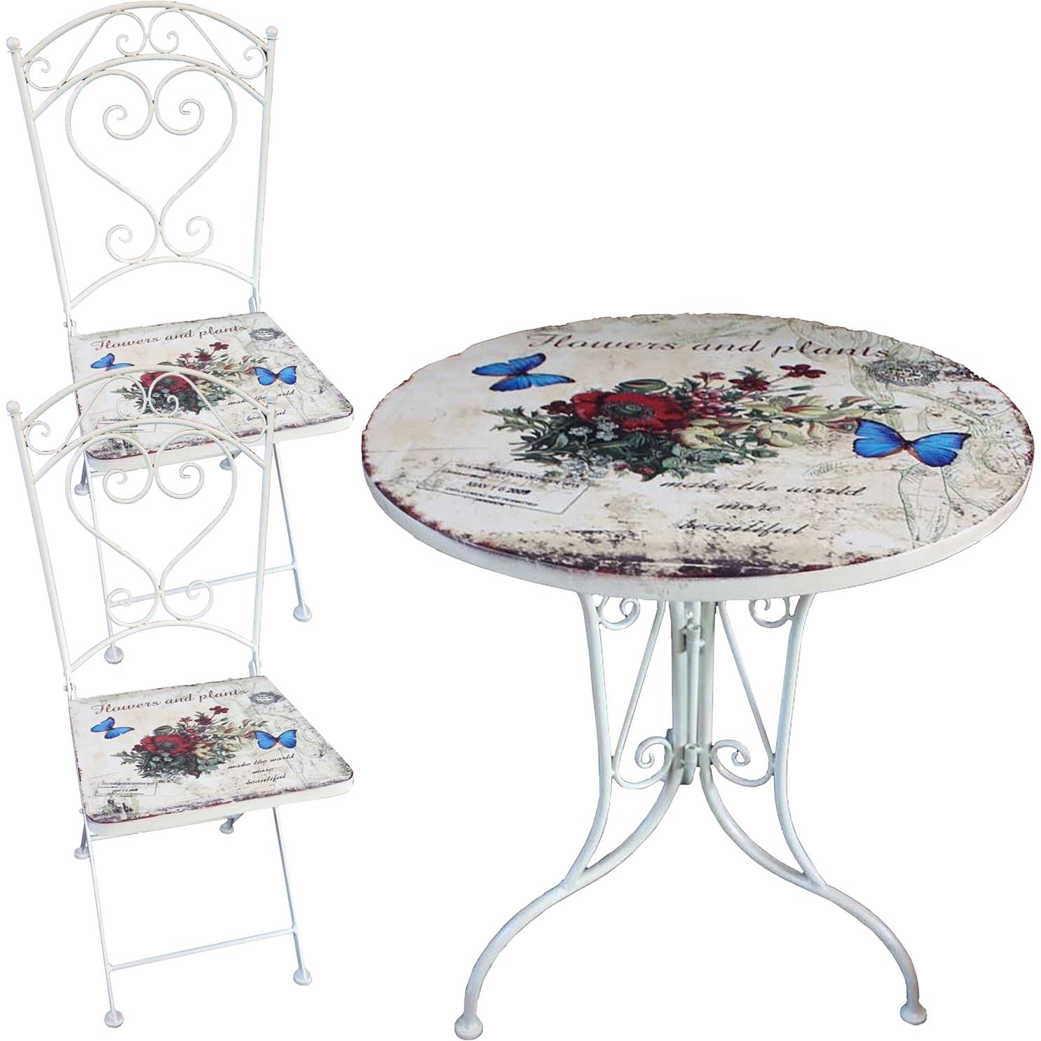 HTI-Line, Gartentisch + Balkontisch, Metalltisch mit Stühlen (60 cm)