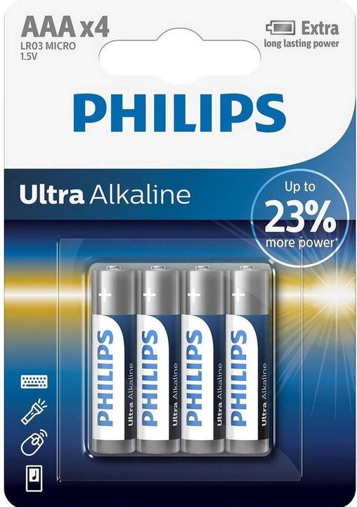 Produktbild Philips Ultra Alkalibatterie AAA Lr03 4 Einheit (4 Stk., AAA)