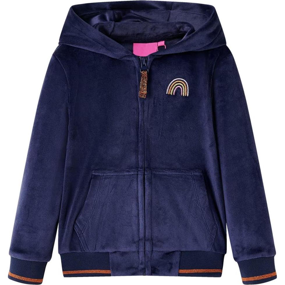VidaXL, Jungen, Jacke, Kinder-Kapuzenjacke Marineblau 104,Material: 94 % Polyester (104), Blau, 104