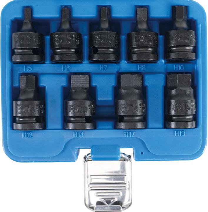 Produktbild BGS Kraft-Bit-Einsatz-Satz Antrieb Innenvierkant 12,5 mm (1/2") Innensechskant 5 - 19 mm 9-tlg. (Innensechskant 5 - 19 mm)