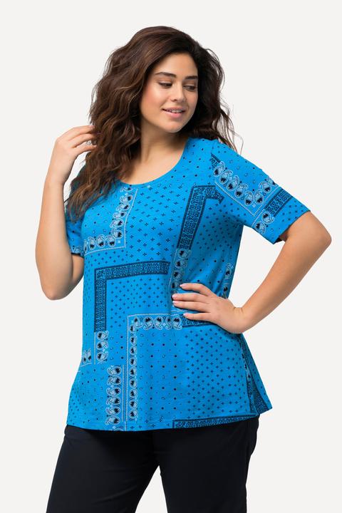 Produktbild Ulla Popken T-Shirt, Patchmuster, A-Linie, Rundhals, Halbarm (50, 52)