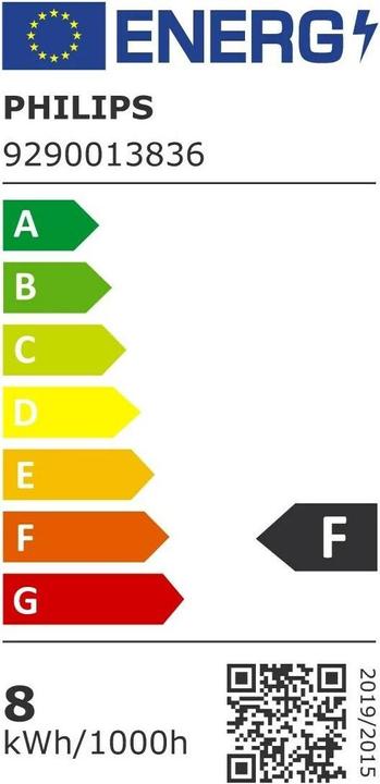 Energy Label Philips Lamp (E27, 7.50 W, 806 lm, 1 x, F)