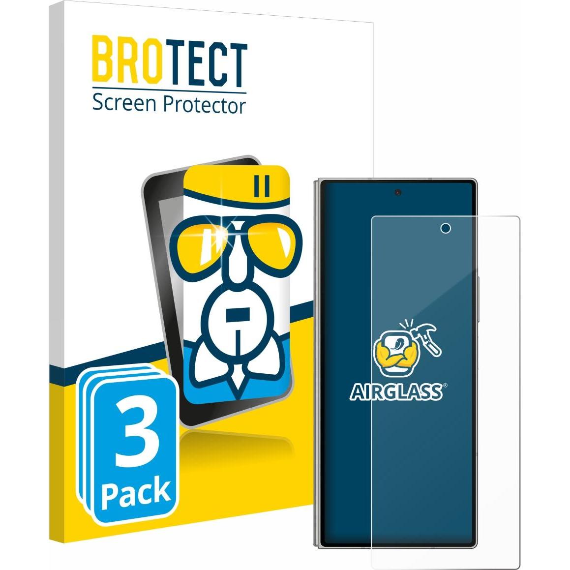 BROTECT Schutzglas Schutzfolie Glas Folie Displayschutz klar (3 Stück, Samsung Galaxy Z), Smartphone Schutzfolie, Transp...