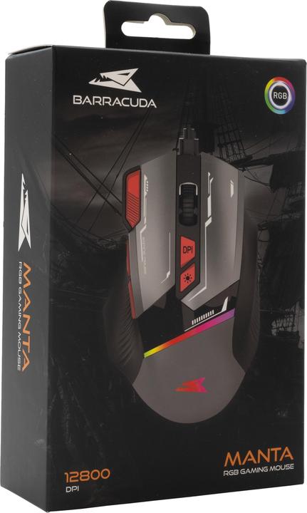 Produktbild Baracuda Gaming Mouse MANTA, 8D, 12800 dpi, Grey (BGM-047)