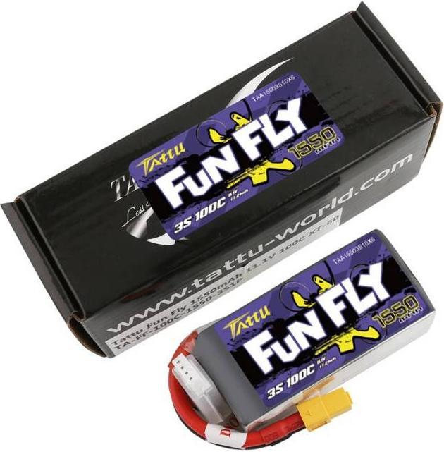 Produktbild Tattu Akumulator Funfly 1550mAh 11,1V 100C 3S1P (11.10 V, 1550 mAh)