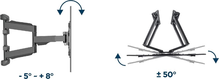Immagine prodotto Gembird Supporto a parete per TV ad angolo con movimento completo (Muro, 75", 45.50 kg)