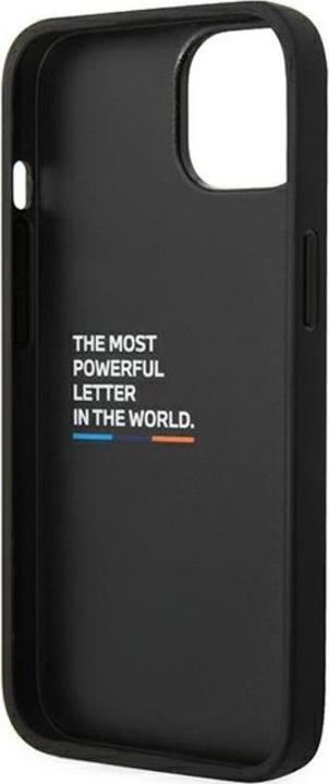 Produktbild BMW Etui BMHCP14M22PTDK iPhone 14 Plus 6,7" czarny/black Leather Stamp Tricolor (Apple iPhone 14 Plus)