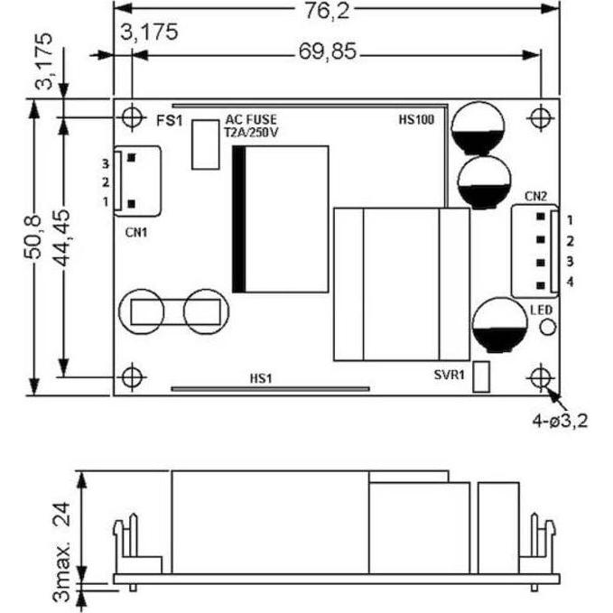 Thumbnail - MeanWell, Spannungswandler, Schaltnetzteile Serie EPS-45S Open-frame Single Output Leistung: 45W