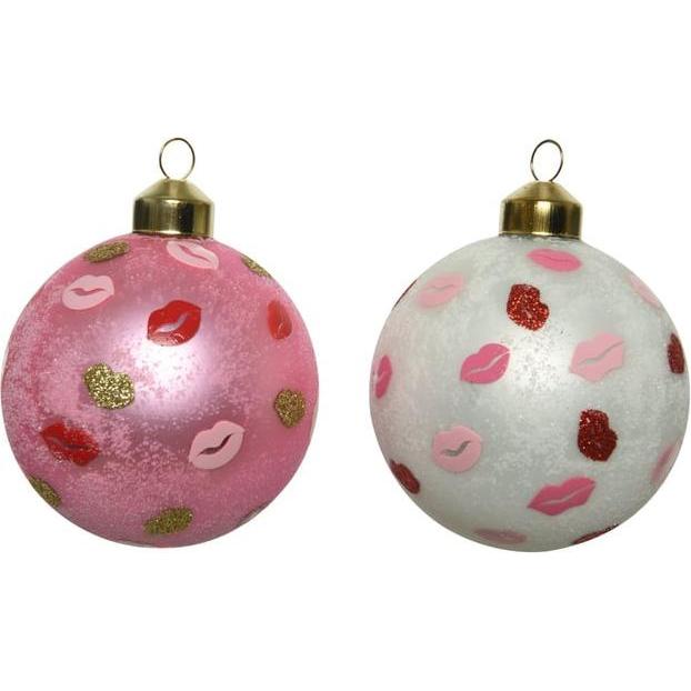 Decoris, Christbaumschmuck, Christbaumkugel - Kussmund - Ø = ca. 8 cm - 1 Stück (1 -teilig)