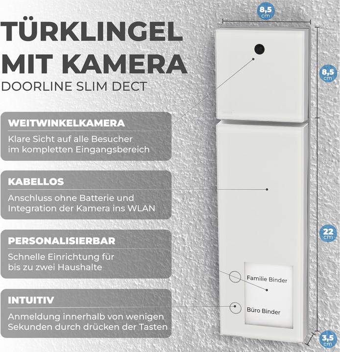 Image du produit Doorline Video Türklingel mit Kamera, kabellos und App-Steuerung (Sans fil)