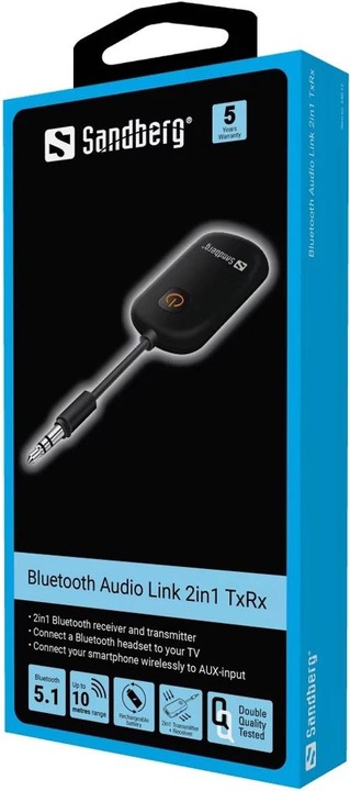 Actual product image Sandberg Bluetooth Audio Link 2in1 TxRx (Transmitter & Receiver)