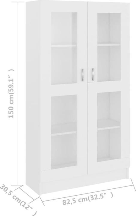 Produktbild vidaXL Vitrinenschrank (82.50 x 30.50 x 150 cm)