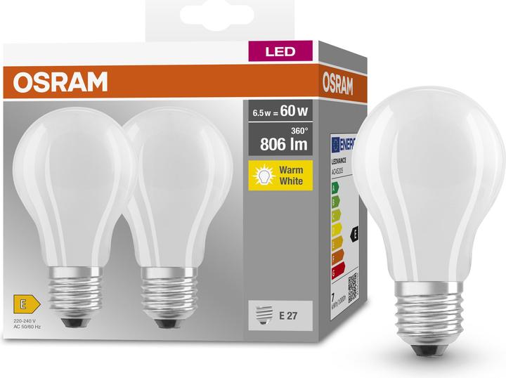 Immagine prodotto Osram Base LED classica (E27, 6.50 W, 806 lm, 2 x, E)