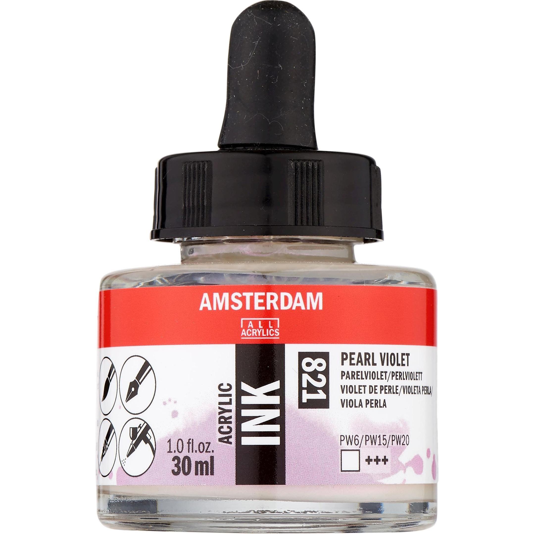 Amsterdam, Künstlerfarbe + Bastelfarbe, Acryltinte 821 (Perlviolett, 30 ml)