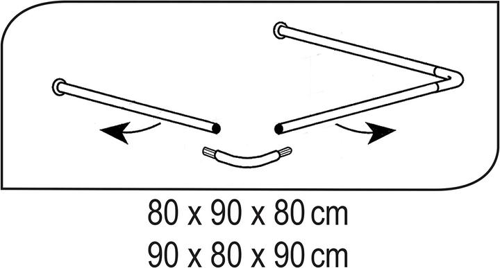 Produktbild Ridder Winkelstange, Universal-Duschstange Ø 20 mm Weiss
