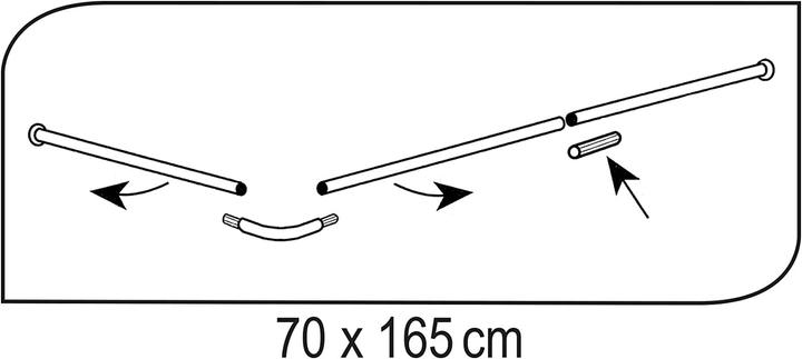 Produktbild Ridder Winkelstange, Universal-Duschstange Ø 20 mm Weiss