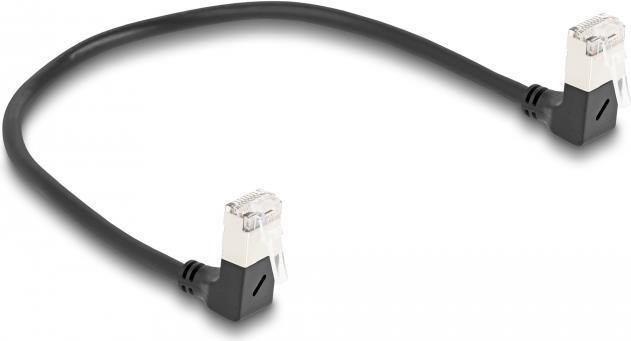 Actual product image Delock RJ45 network cable Cat.6A S/FTP Slim 90° top / top (S/FTP, CAT6a, 0.25 m)