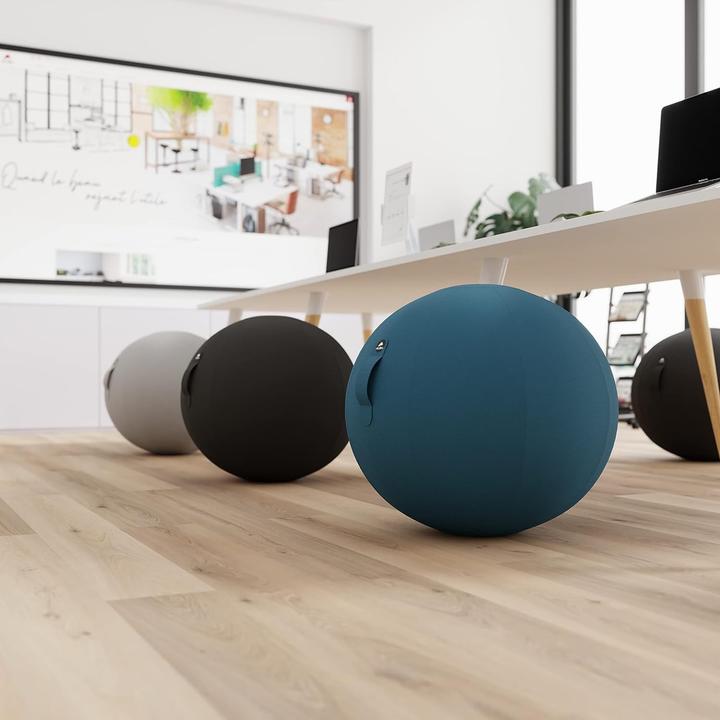 Produktbild Alba Creation Sitzhocker"MHBALL" hellgrau Bezug Polyester Sitzdurchmesser 650 mm mit Griff