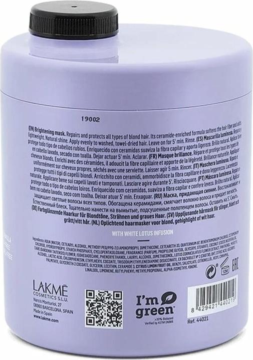Actual product image Lakmé Teknia White Silver Mask 1000 ml (Bundle) (1000 ml)