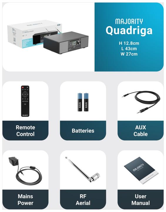 Produktbild Majority Quadriga (DAB+, FM, Internetradio, Bluetooth, WLAN)