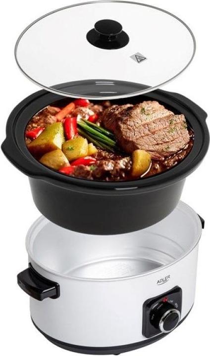 Actual product image Adler AD 6413r Slow cooker, 5.8L, White
