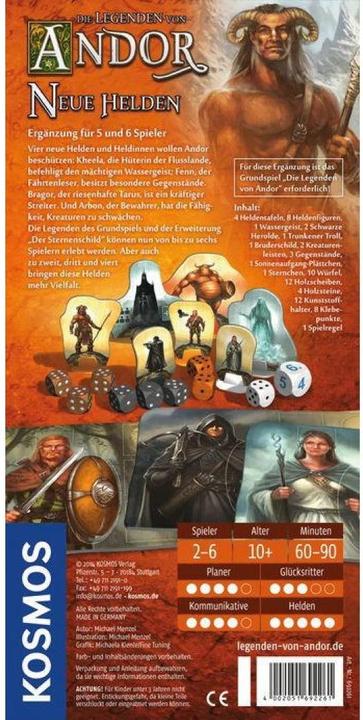 Actual product image Kosmos The Legends of Andor: New Heroes - Addition (German)