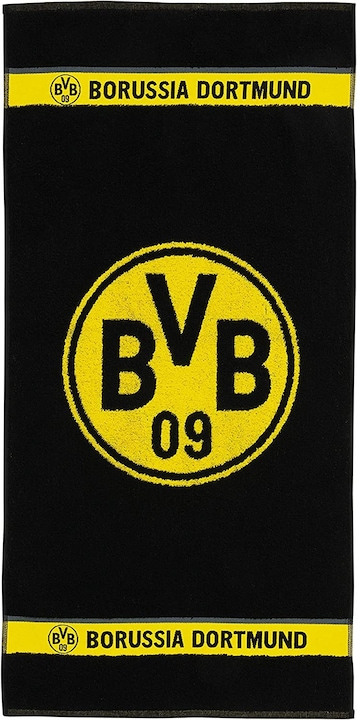 Actual product image Borussia Dortmund BVB 19801300 - BVB emblem shower towel, cotton, 140x70 cm, 09