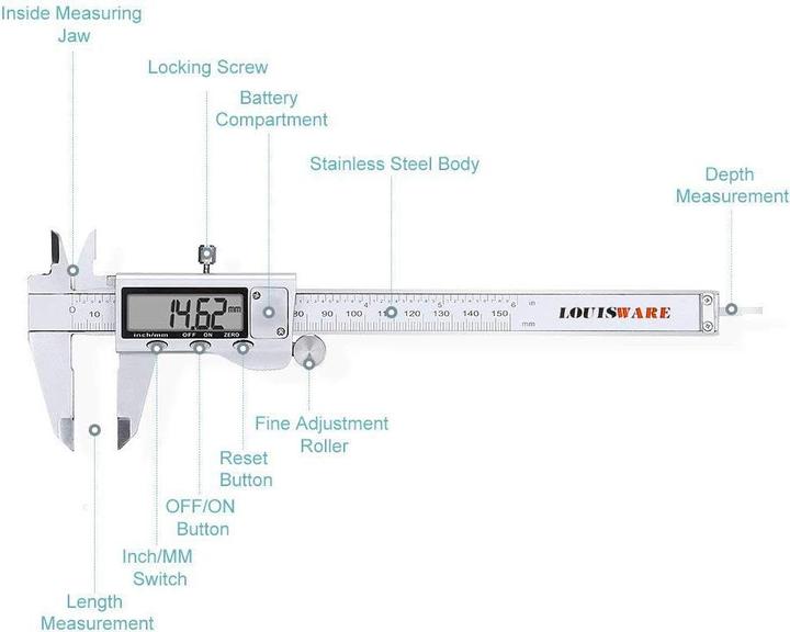 Produktbild Louisware Digitaler Messschieber (15 cm)
