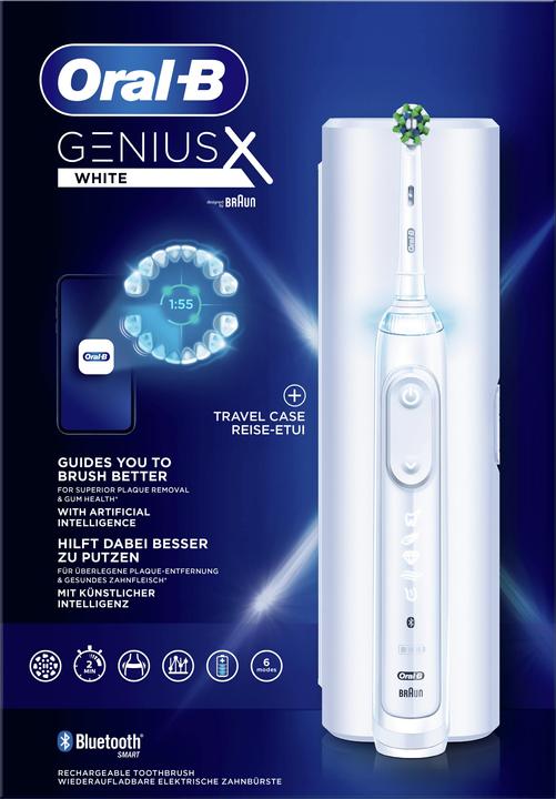 Immagine prodotto Oral-B Genius X Spazzolino elettrico bianco + custodia Traveal (Spazzolino oscillante)