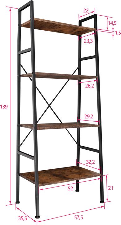 Produktbild tectake Newcastle (57.50 x 57.50 x 139 cm)
