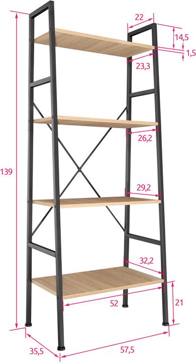 Produktbild tectake Newcastle (57.50 x 57.50 x 139 cm)