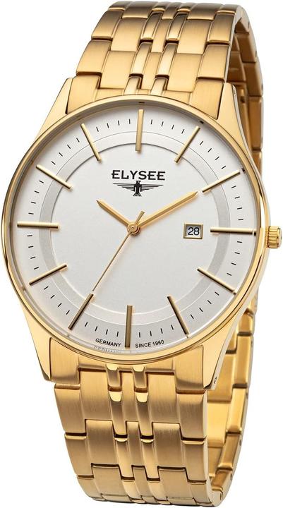 Elysee Diomedes II men's watch with date display and stainless steel bracelet (Analogue wristwatch, 42 mm)