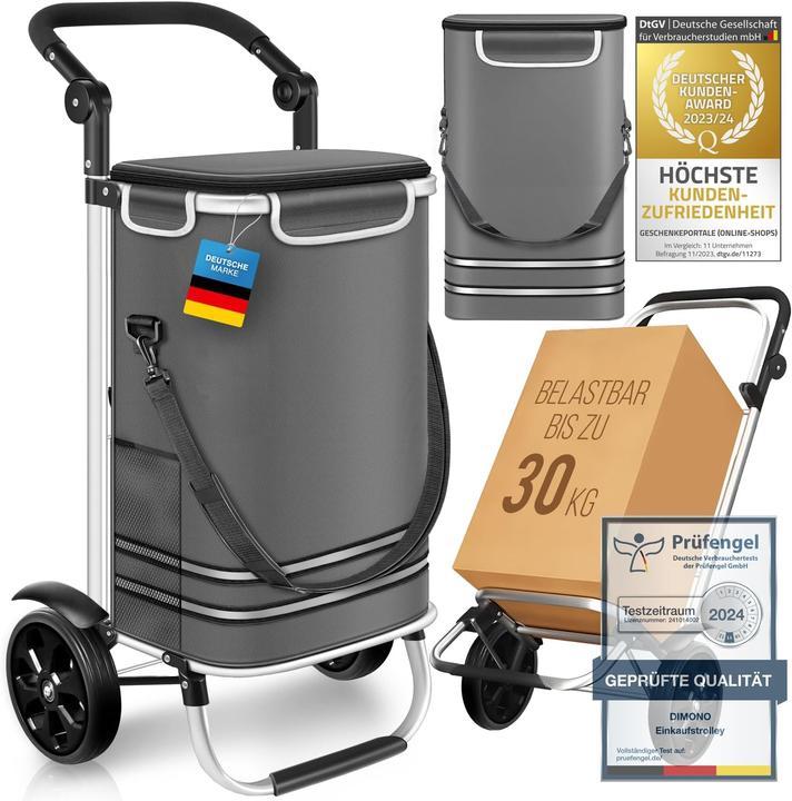 Actual product image Dimono Klappbarer Einkaufstrolley mit Kühlfach, 56 Liter, 30 kg
