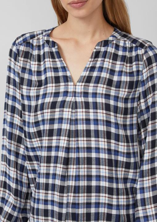 Immagine prodotto s.Oliver Bluse Karo-Bluse mit Faltendetail und elastischen Ärmelbündchen (46)