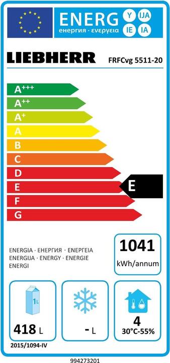 Energie-Label Liebherr 'FRFCvg 5511' (600 l)