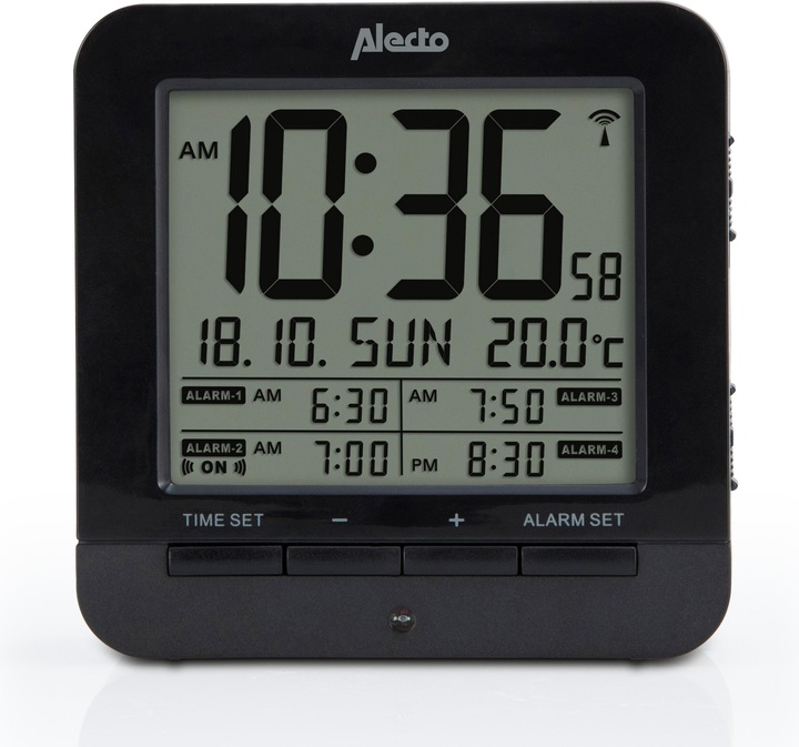 Actual product image Alecto AK-20 Digital Alarm Clock with Thermometer (Black)