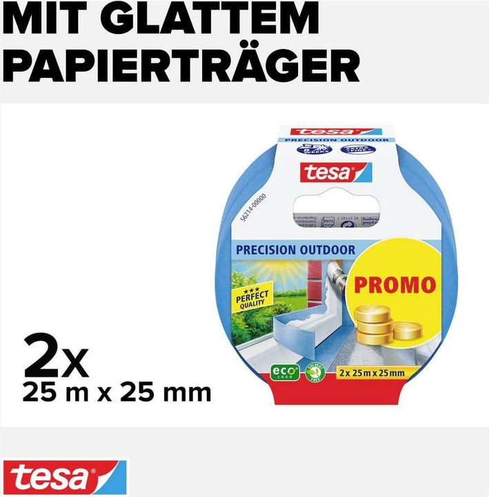 Actual product image tesa 2x OUTDOOR painter's tape (25 mm)