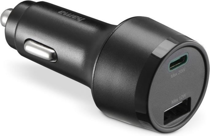 Produktbild Hama Kfz-Ladegerät, USB-C, USB-A, Power Delivery (PD)/Qualcomm®, 32Watt, Schwarz