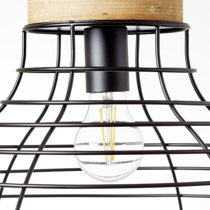 Actual product image Brilliant Avia pendant light 47cm black/wood (E27)
