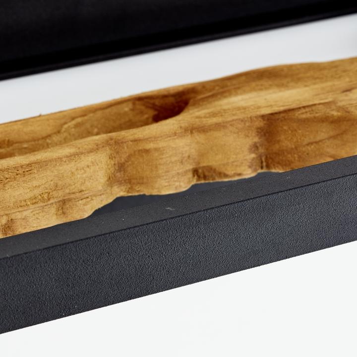 Actual product image Brilliant Chaumont LED Wall Lamp 35cm black/wood (930 lm)