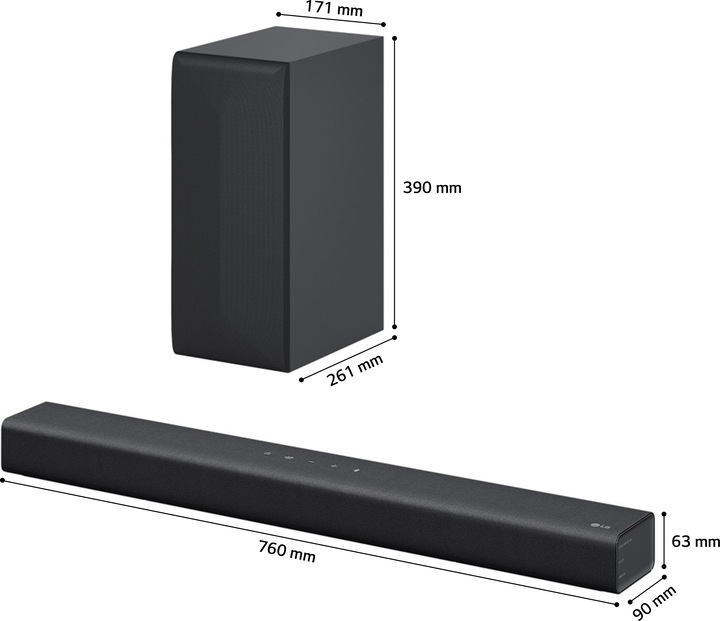 Actual product image LG S60Q (50 W, 2.1 Channel)