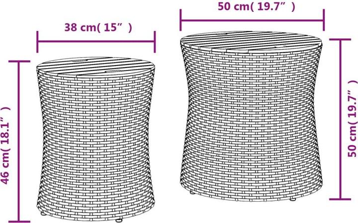 Actual product image vidaXL Garden side tables